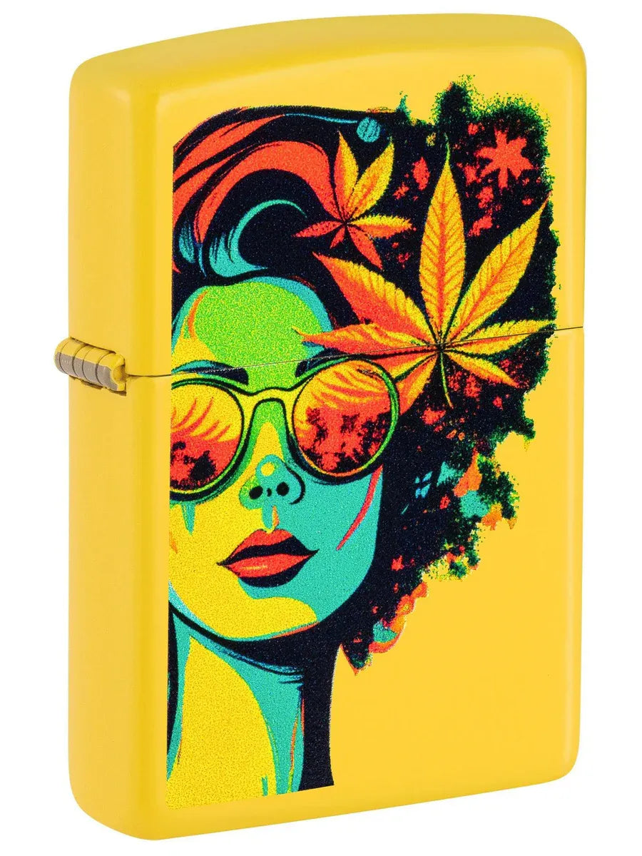 Zippo Lighter: Blazing Beauty with Weed Leaves