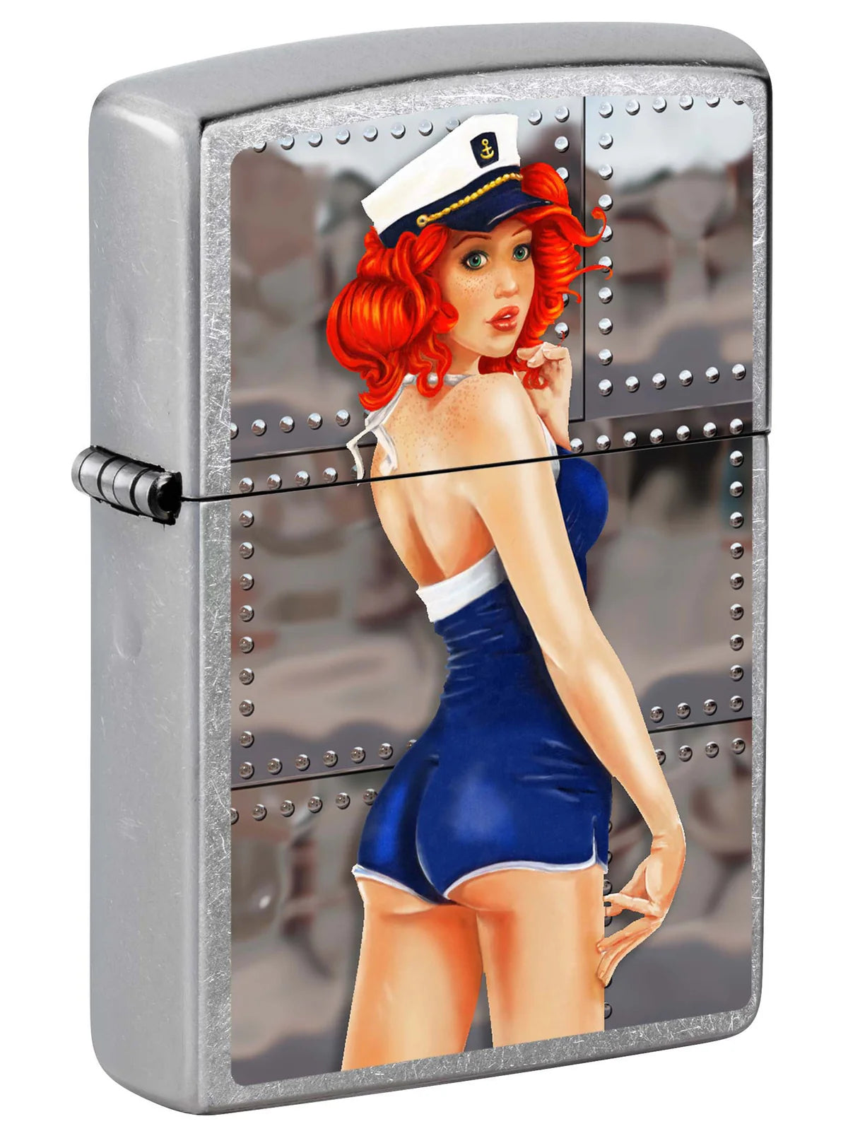 Zippo Lighter Bomber Artwork Pin Up Girl Street Chrome