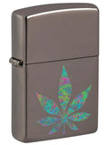 Zippo Lighter: Colorful Weed Leaf