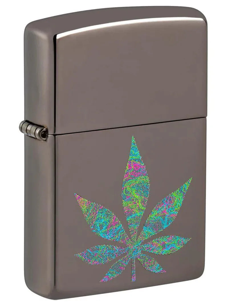 Zippo Lighter: Colorful Weed Leaf