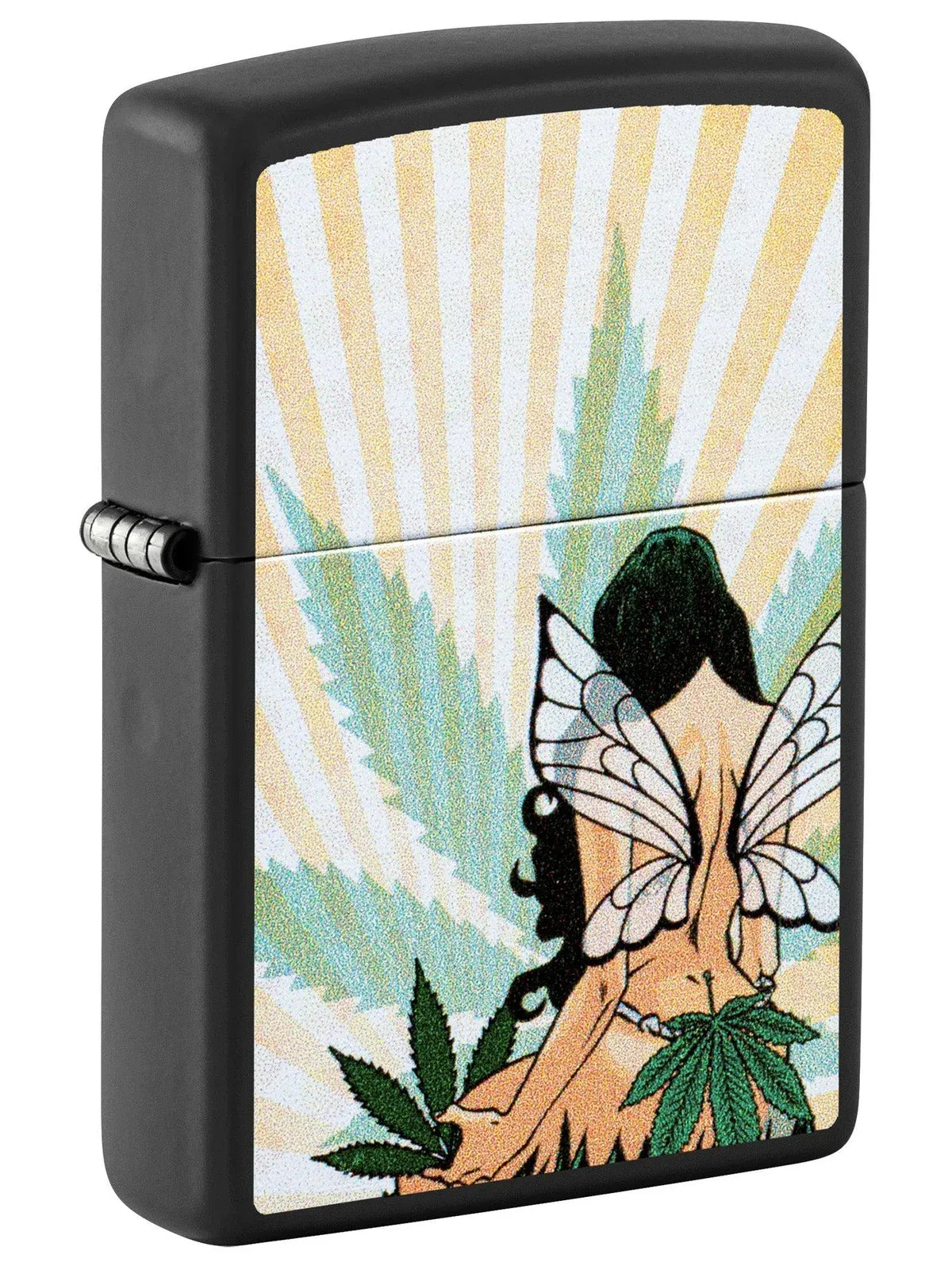 Zippo Lighter: Fairy with Weed Leaf