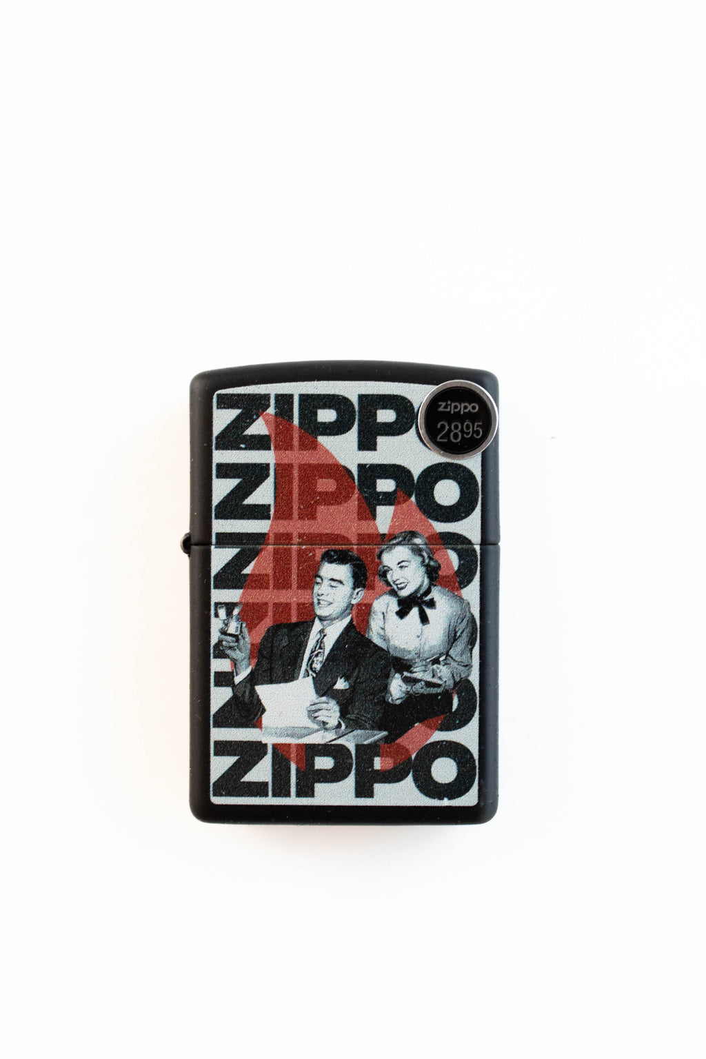 Zippo lighter featuring vintage Zippo logo and styling