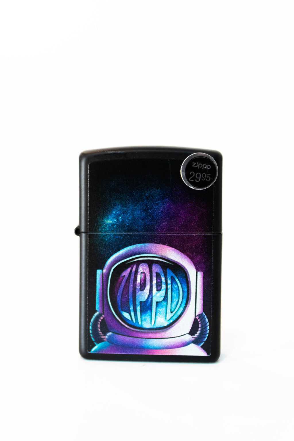 Zippo lighter featuring astronaut themed Zippo artwork