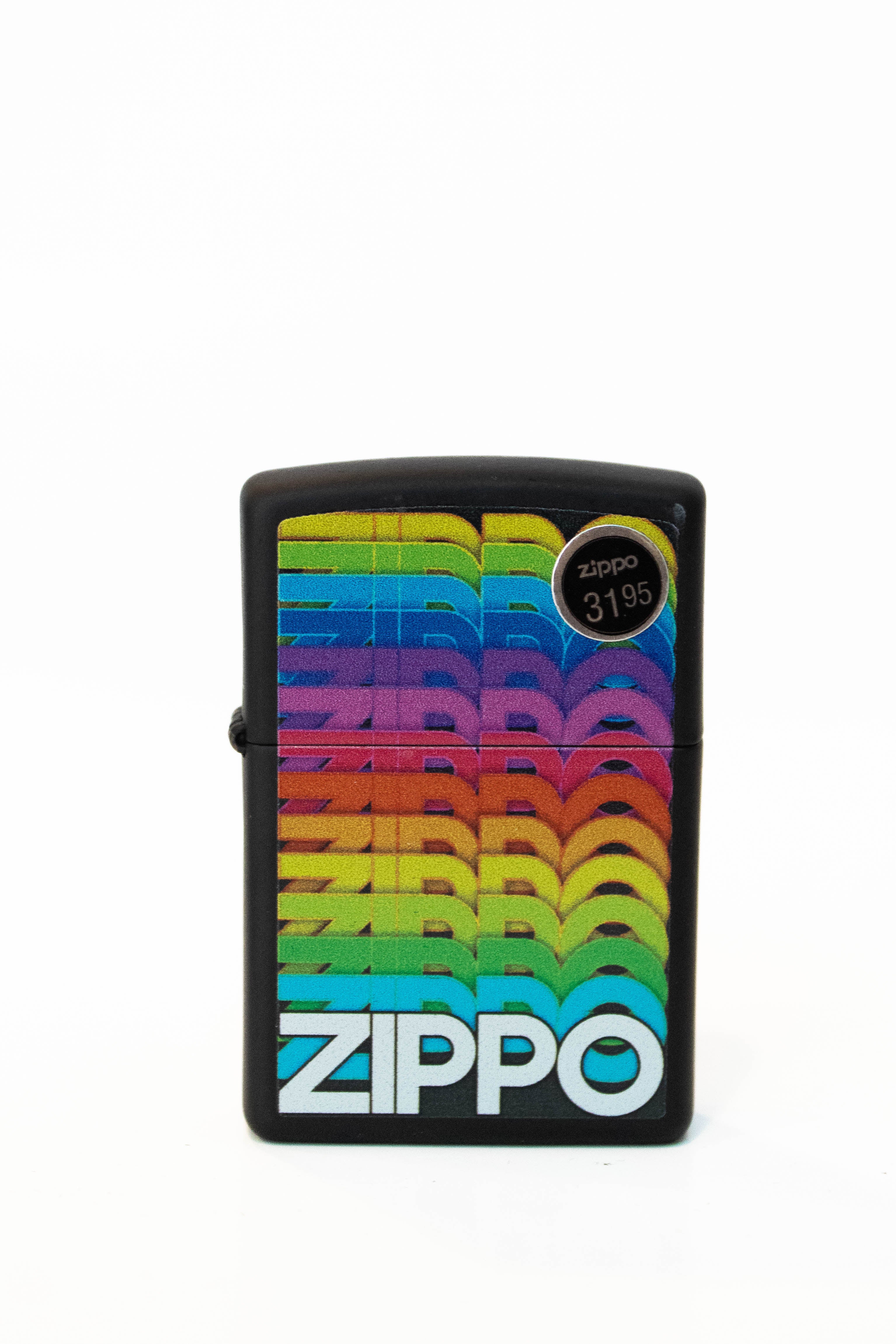 Zippo lighter with techno inspired geometric artwork