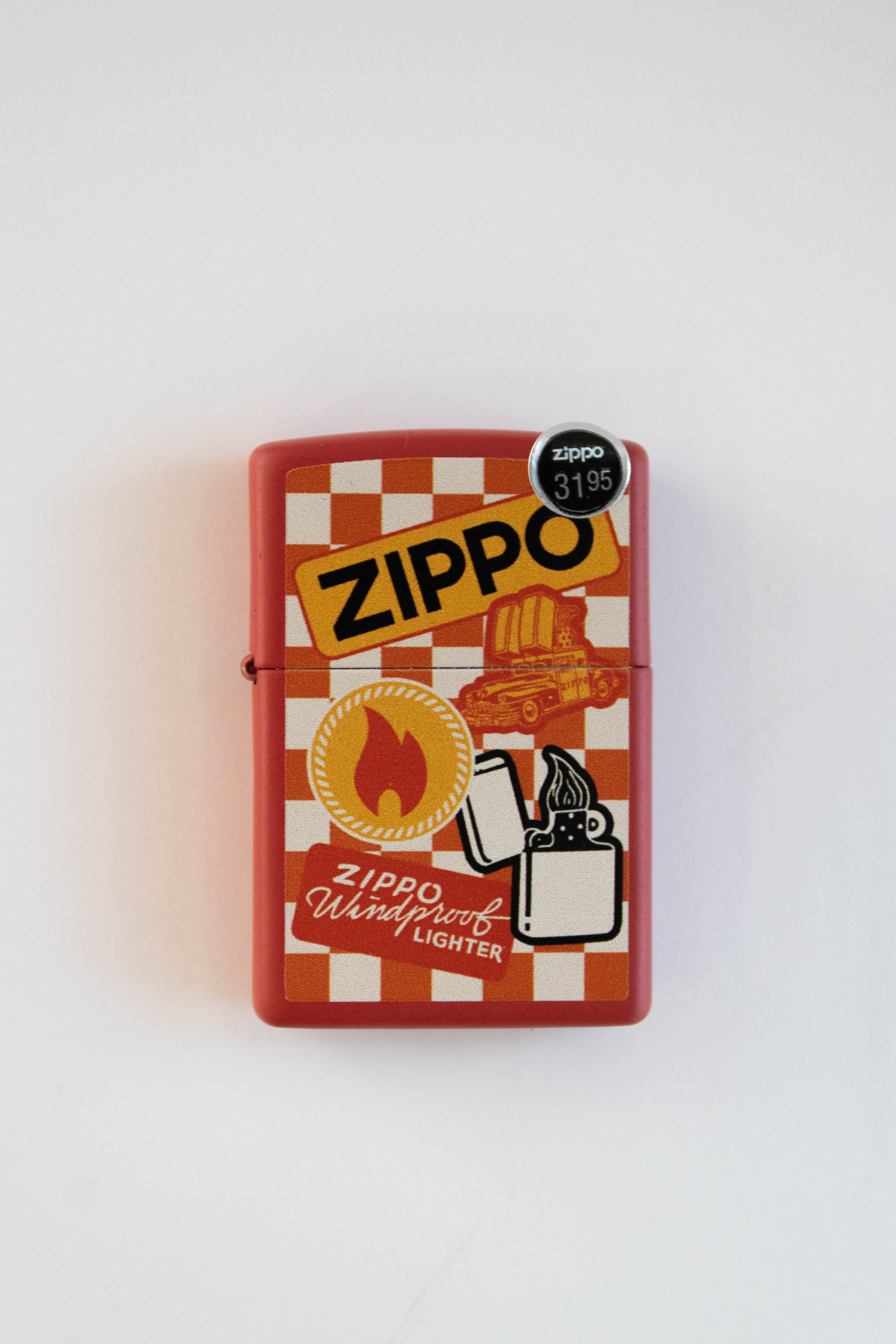 Zippo lighter featuring retro Zippo inspired design