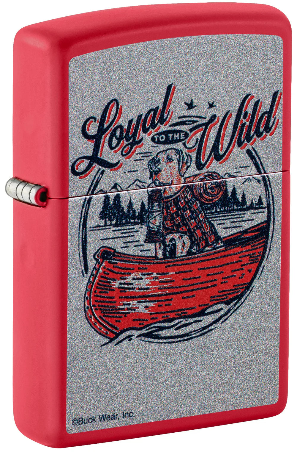Zippo Lighter Loyal to the Wild by Buck Wear Red Matte