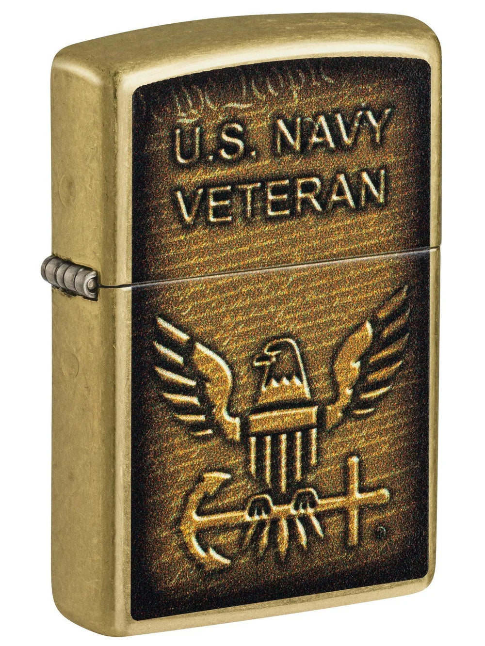 Zippo Lighter US Navy Veteran Street Brass
