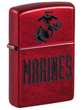 Zippo Lighter USMC Marine Corps Crest Candy Apple Red