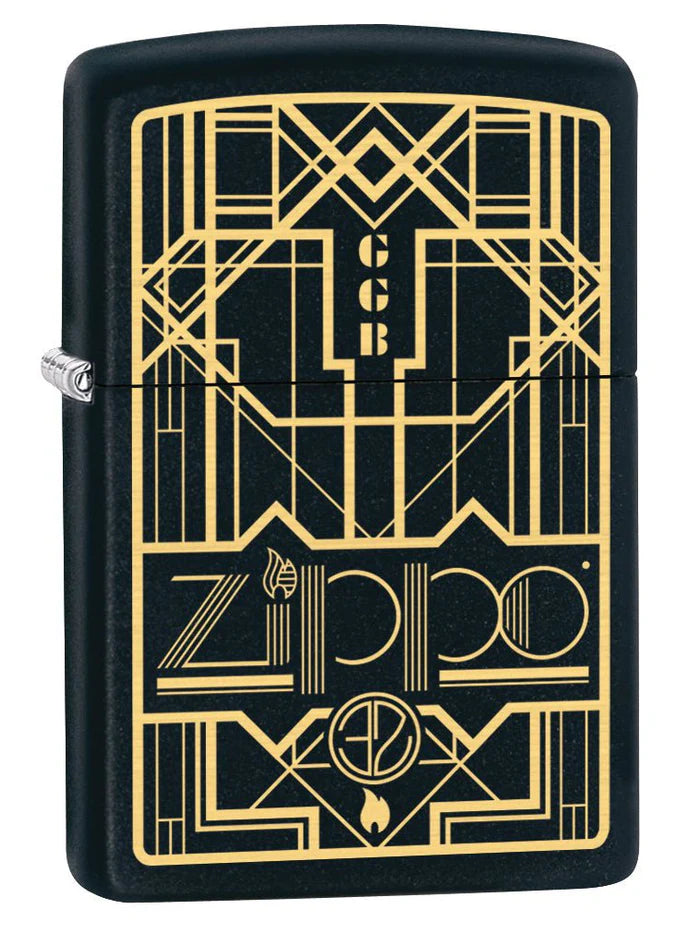 Zippo Lighter Zippo Art Deco Design Black Matte