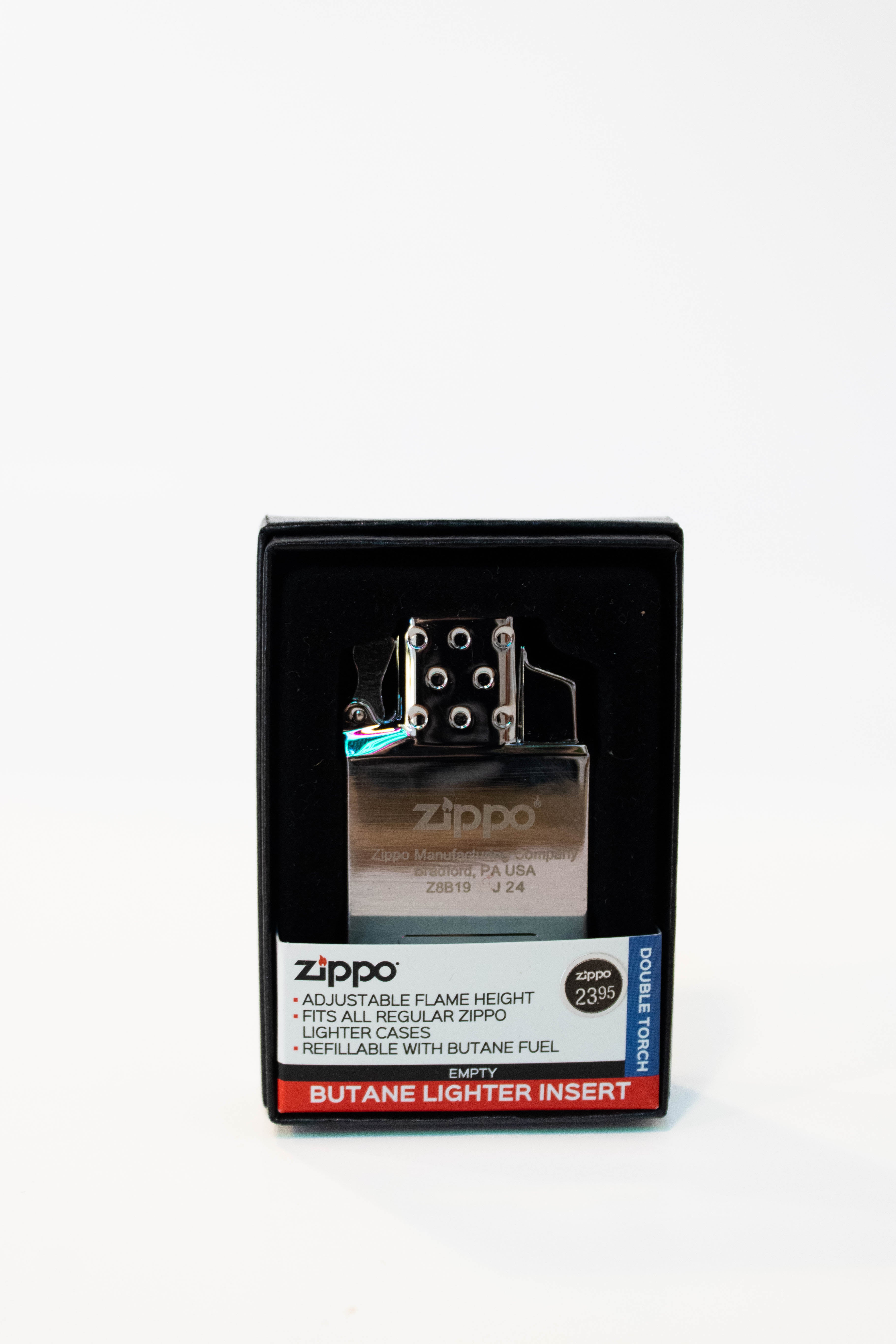 Zippo double torch butane lighter insert with twin flame jets