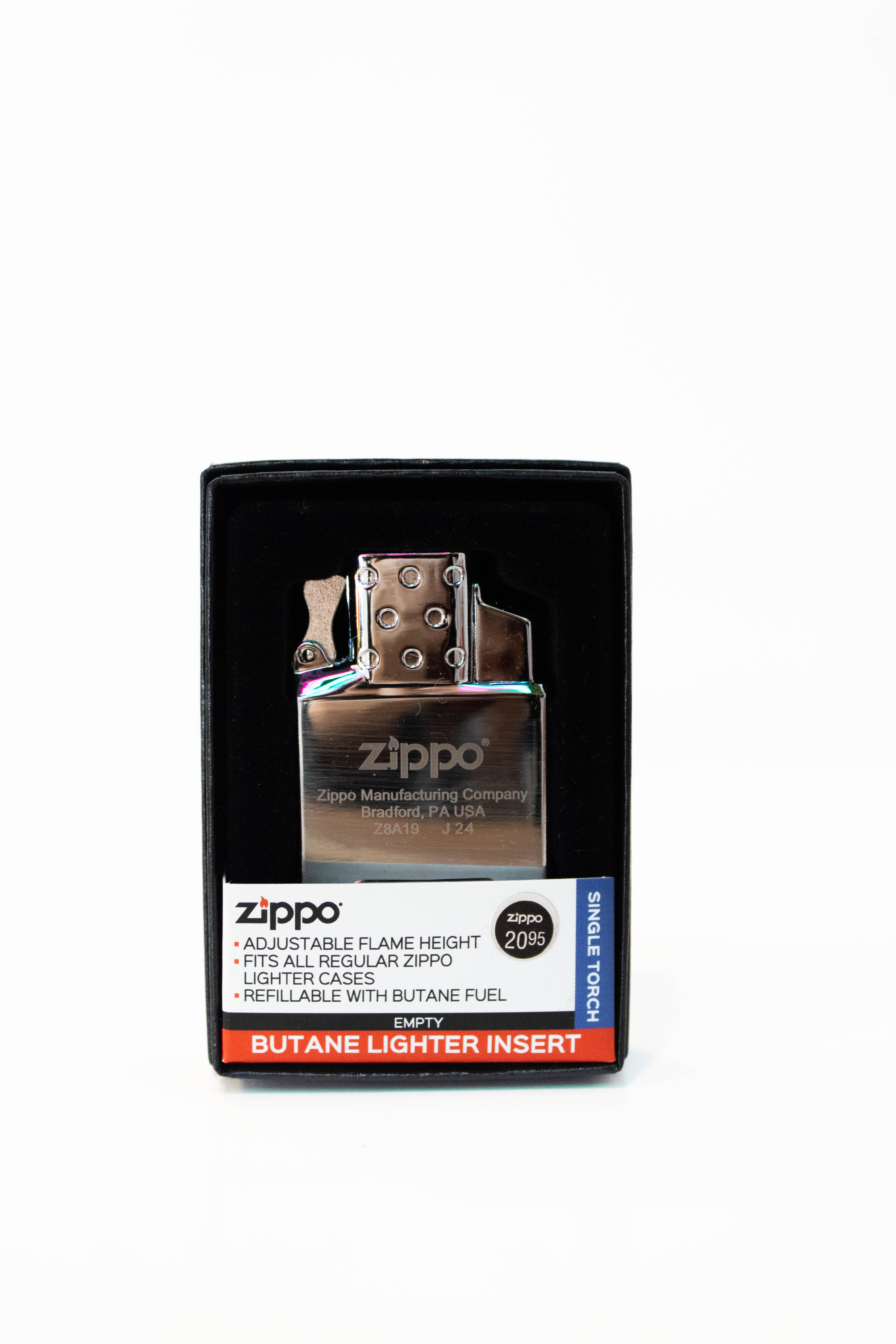 Zippo single torch butane lighter insert with wind resistant flame