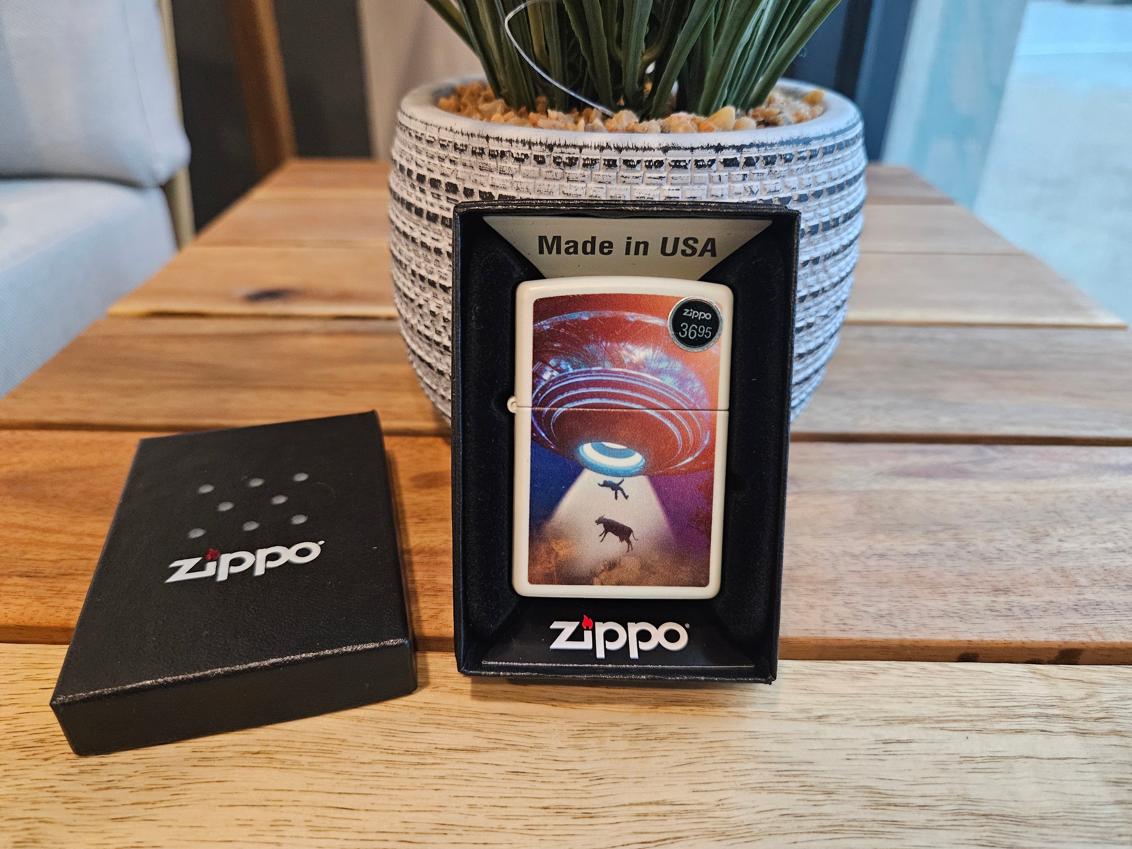 Zippo Lighter: UFO Abduction Design