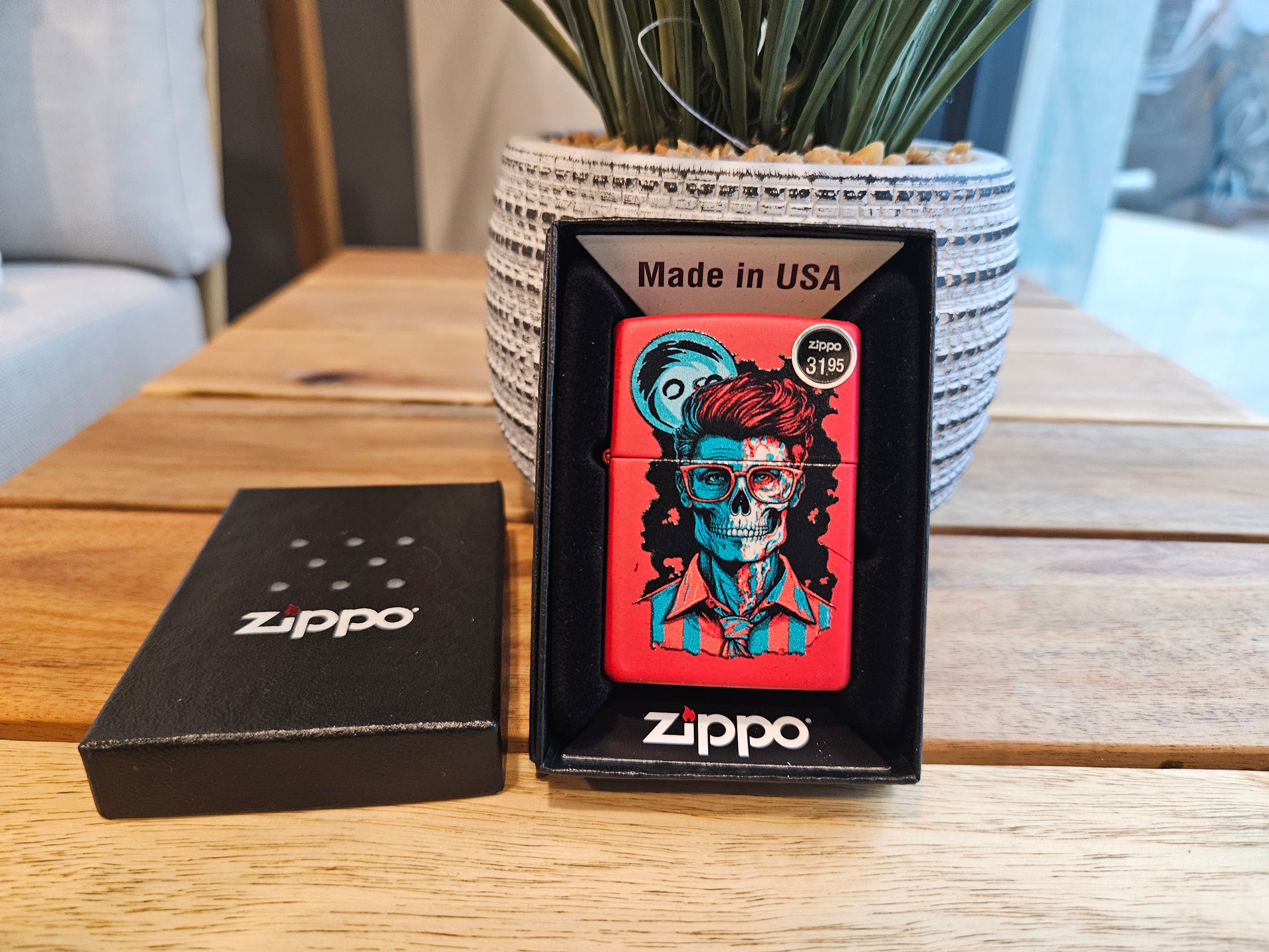 Zippo Lighter: Dapper Skeleton Design