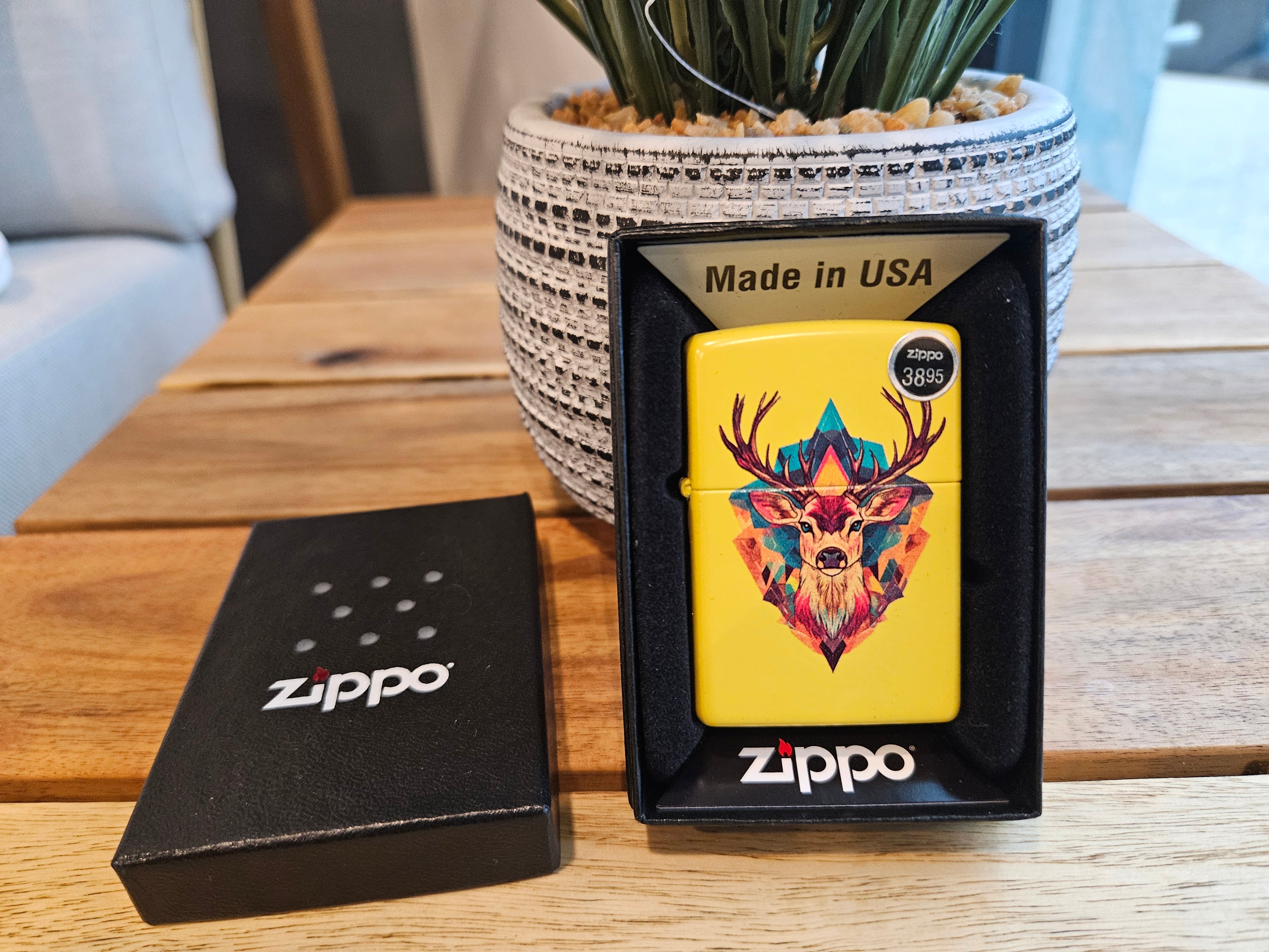Zippo Lighter Deer Design Sunflower
