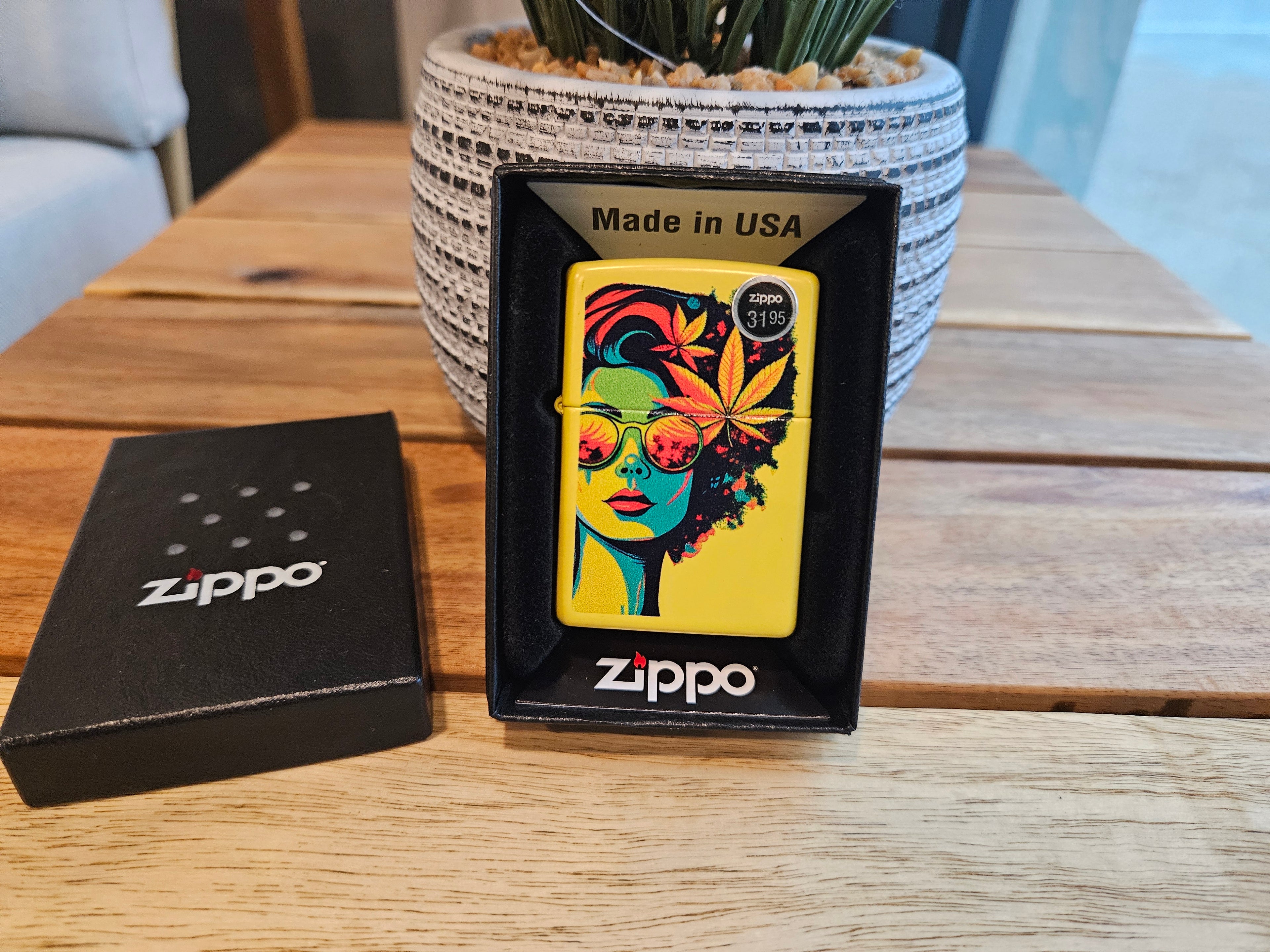 Zippo Lighter: Blazing Beauty with Weed Leaves