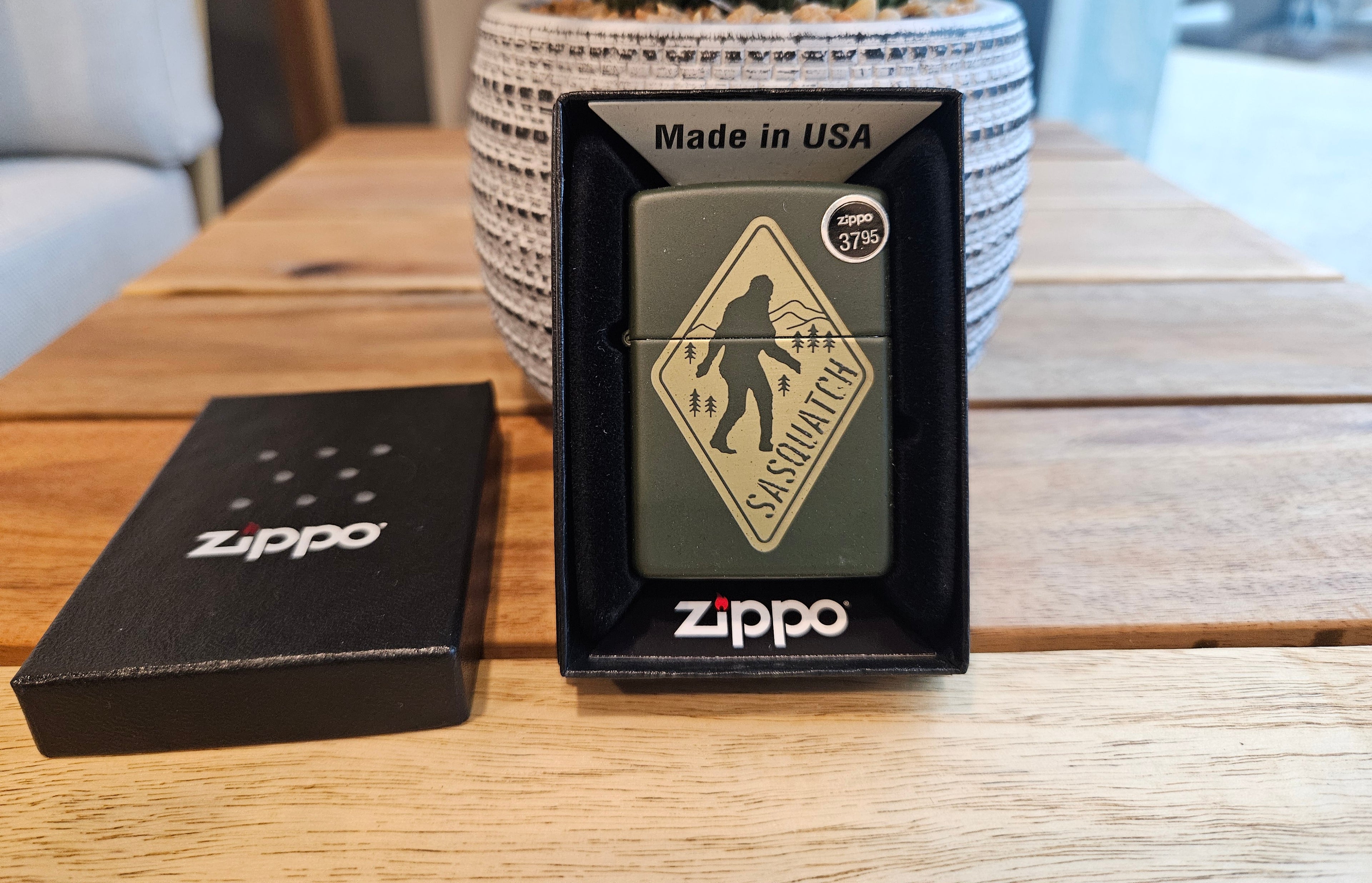 Zippo Lighter: Sasquatch Sign Engraved Design