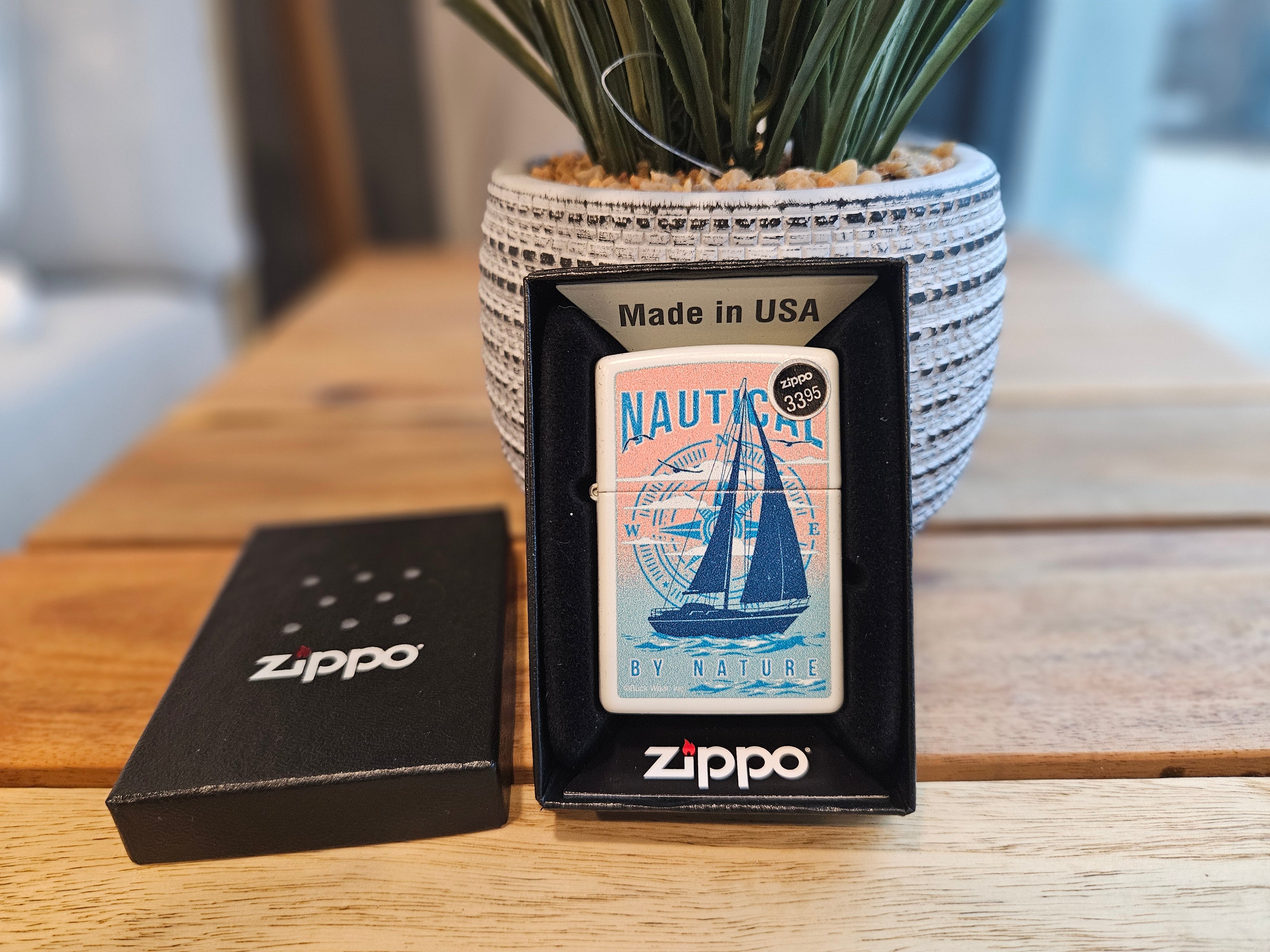 Zippo Lighter: Sailboat, Nautical by Nature Design