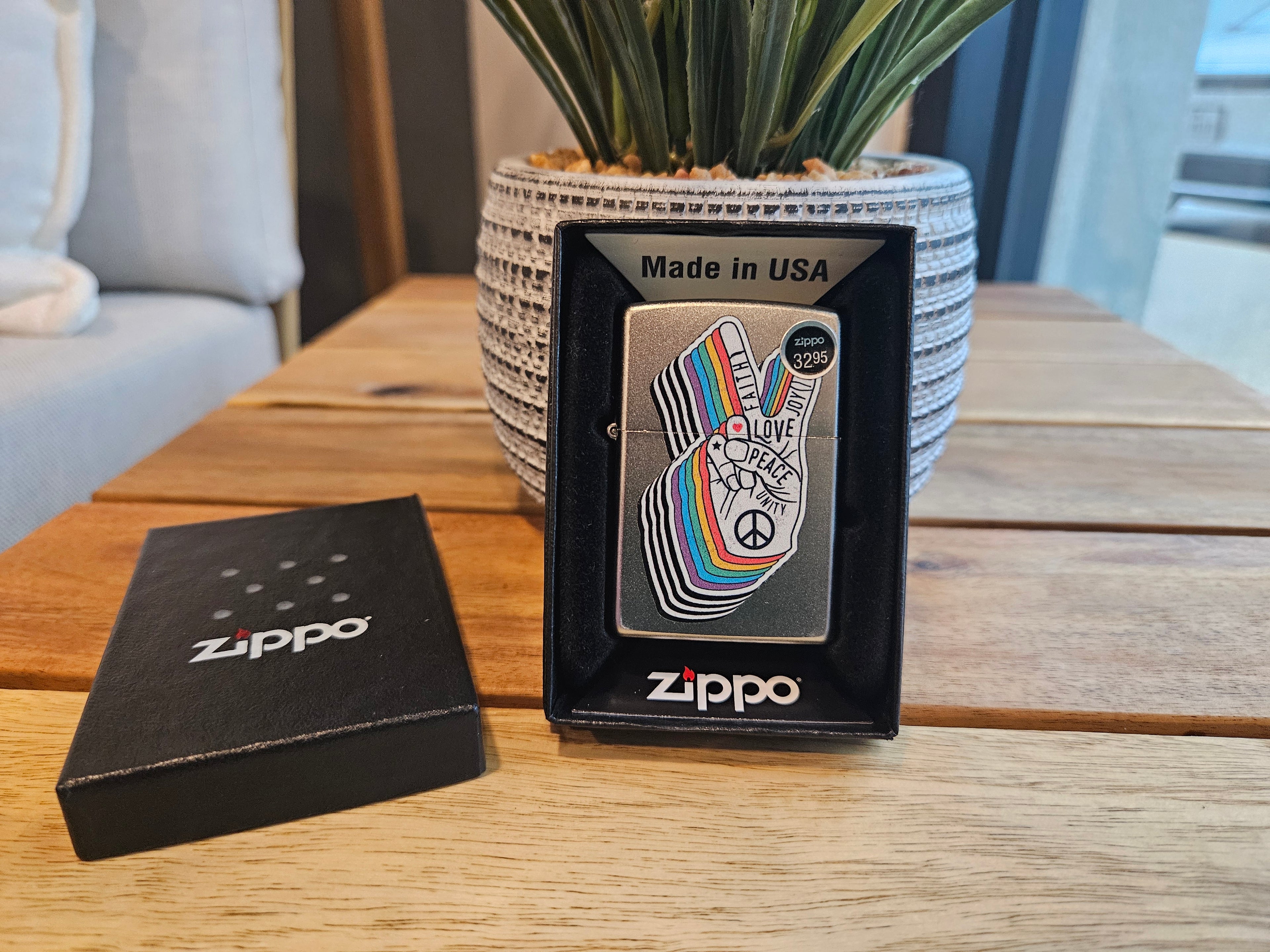 Zippo Lighter: Peace Sign Design